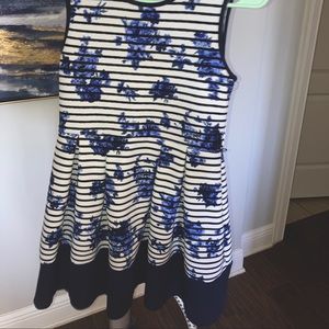 Navy blue floral kids dress